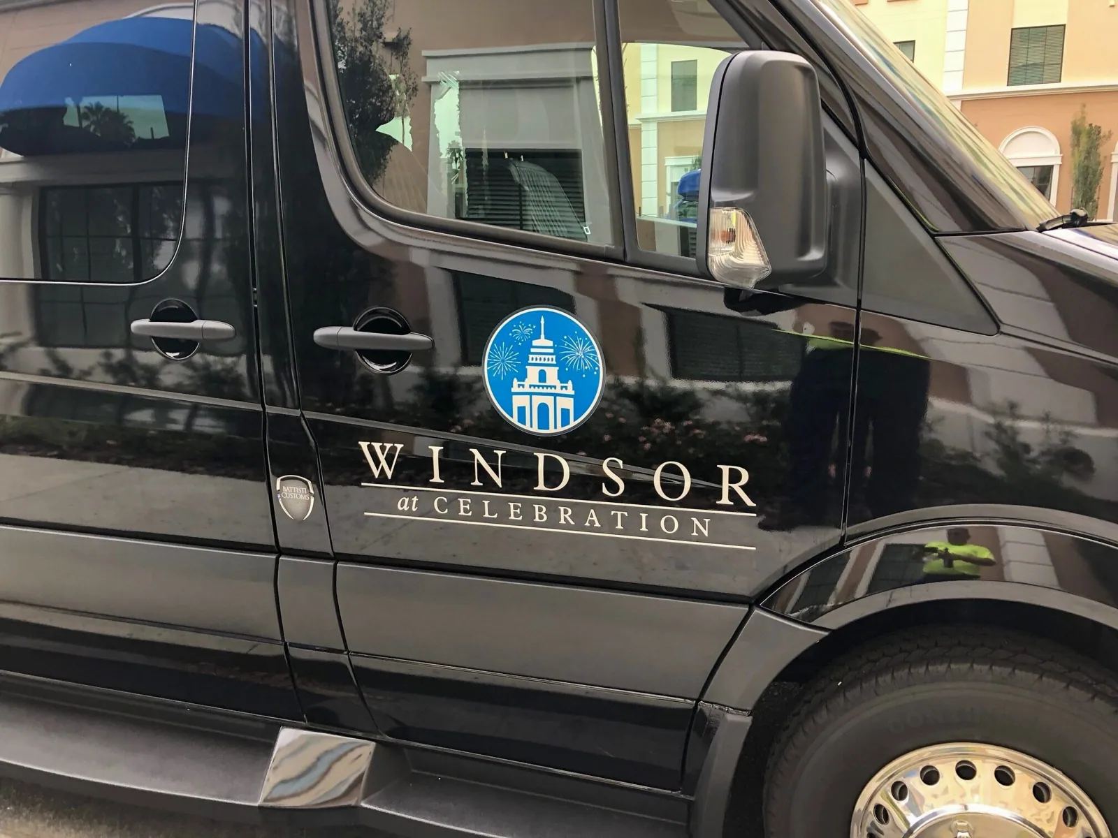 Windsor at Celebration — Black passenger van with the Windsor at Celebration logo on the side door, Windsor at Celebration project